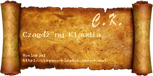 Czagány Klaudia névjegykártya